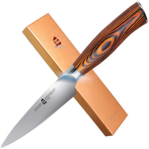 Product Cover TUO Cutlery Paring Knife - Small Kitchen Knife - Fruit Knife 3.5-inch German Steel with Pakkawood Handle with Case - 4