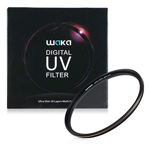 Product Cover waka 49mm UV Filter, Ultra Slim 16 Layers Multi Coating UV Protective Lens Filter for Canon Nikon Sony DSLR Camera Lens