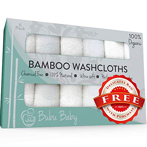 Product Cover Bamboo Baby Collection 6 SUPER SOFT Baby Washcloths, 100% Natural Bath Towels, Perfect for Baby's Sensitive Skin, 6 Pack 10