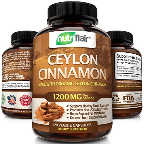 Product Cover NutriFlair Ceylon Cinnamon 1200 Milligrams per Serving, 120 Capsules