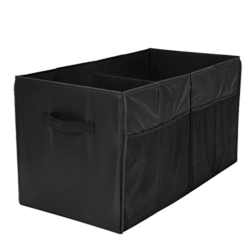 Product Cover MaidMAX Trunk Organizer for Car SUV Storage with Two Handles and Side Pockets, Foldable, Black, 25.5 Inches Long