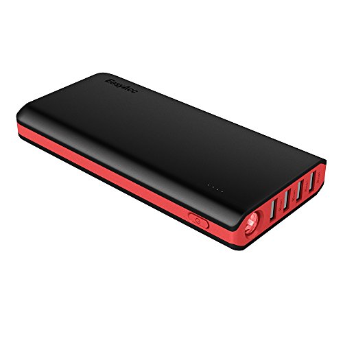 Product Cover EasyAcc 20000mAh PowerBank (2A Input 4.8A Smart Output) External Battery Charger Portable Charger for Android Phone Samsung HTC Smartphones Tablets- Black&Red
