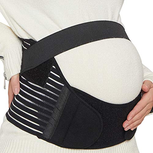 Product Cover Maternity Belt - NEOtech Care TM Brand - Pregnancy Support - Waist Back Abdomen Band Belly Brace - White Color - Size M Black XXL