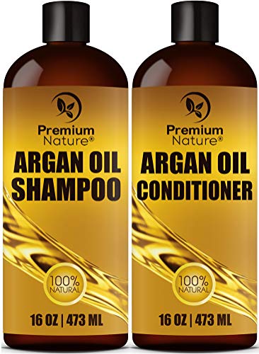 Product Cover Argan Oil Shampoo and Conditioner Set - Sulfate Free All Natural Hair Repair Treatment, Clarifying Volumizing & Moisturizing, Color Safe, Gentle for Curly & Color Treated Hair (2x 16oz)