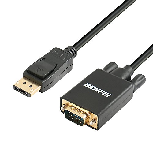 Product Cover Benfei DP(DisplayPort) to VGA Cable, Display Port Male to VGA Male Gold-Plated Cord 6 feet for Lenovo, Dell, HP, ASUS and other brand
