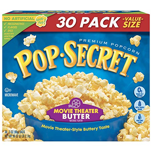 Product Cover Pop Secret Popcorn, Movie Theater Butter, 3 oz Microwave Bags, 30Count