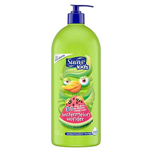 Product Cover Suave Kids 3 in 1 Shampoo Conditioner Bodywash For Tear-Free Bath Time Watermelon Wonder Dermatologist-Tested 40 oz