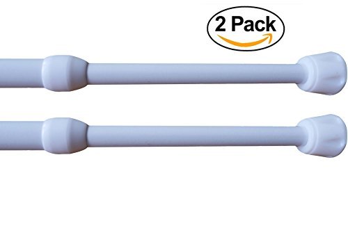 Product Cover Coco29 - 2 x Pack - Powder Steel Adjustable Tension Rods, 16-24
