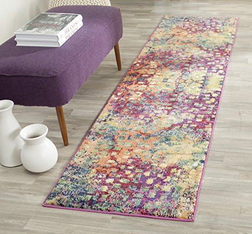Product Cover Safavieh Monaco Collection MNC225D Modern Abstract Watercolor Pink and Multi Area Rug (2'2 