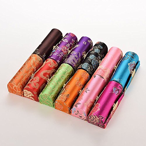 Product Cover 6goodeals Lipstick Case MULTI-SET Silky Satin Fabric Cosmetic Case with Mirror, Various Design ~ USA SELLER!! (12)