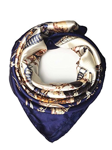Product Cover YOUR SMILE Silk Like Scarf Women's Fashion Pattern Large Square Satin Headscarf