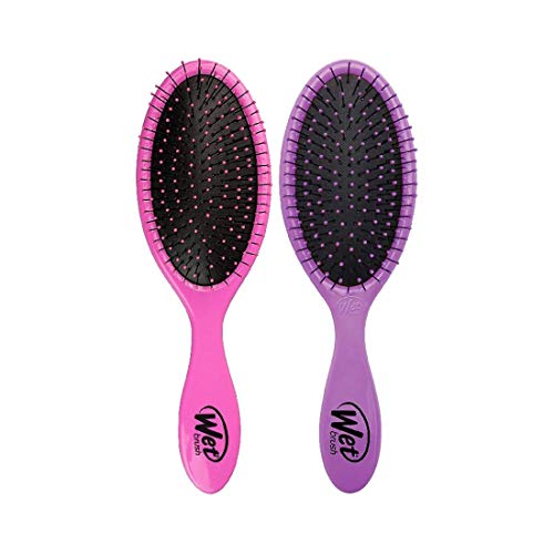 Product Cover Wet Brush Original Detangler Hair Brush with Soft IntelliFlex Bristles, Detangler for All Hair Types - 2 Count (Pink and Purple)