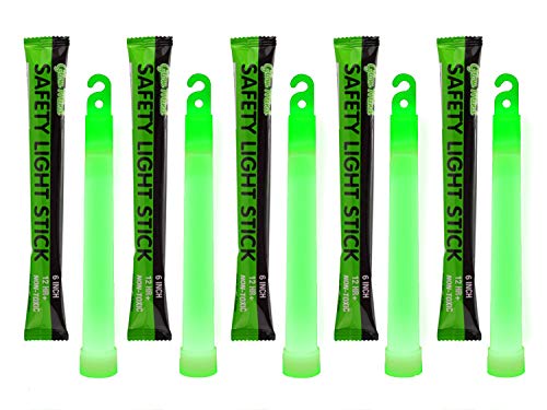 Product Cover 12 Ultra Bright Glow Sticks - Emergency Light Sticks for Camping Accessories, Parties, Hurricane Supplies, Earthquake, Survival Kit and More - Lasts Over 12 Hours (Green)