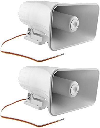 Product Cover Epsilont 30 Watt Siren Dual Tone Indoor/Outdoor Siren SD-30W 6-12VDC 1.1Ah 120db 8 X 5.5 X 9 Inch (2 Pack, White)