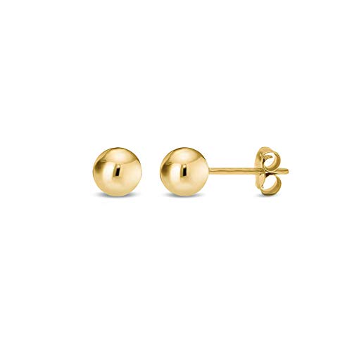 Product Cover 14K Yellow Gold Filled Round Ball Stud Earrings Pushback Available from 2mm - 9mm