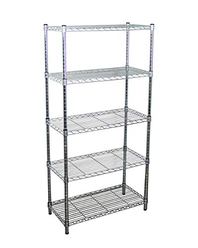 Product Cover SafeRacks NSF Certified Commercial Grade Adjustable 5-Tier Steel Wire Shelving Rack with Adjustable Feet - 14