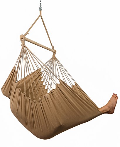Product Cover XXL Hammock Chair Swing by Hammock Sky - for Patio, Porch, Bedroom, Backyard, Indoor or Outdoor - Includes Hanging Hardware and Drink Holder (Iced Coffee)