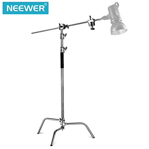 Product Cover Neewer® Pro 100% Metal Max Height 10ft/305cm Adjustable Reflector Stand with 4ft/120cm Holding Arm and 2 Pieces Grip Head for Photography Studio Video Reflector, Monolight and Other Equipment