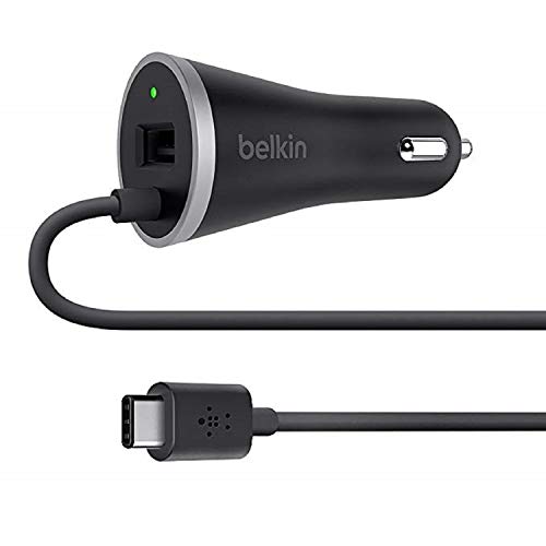 Product Cover Belkin USB-C Car Charger with 4-Foot Hardwired USB-C Cable (USB Type C) (3 Amp / 15 Watt)