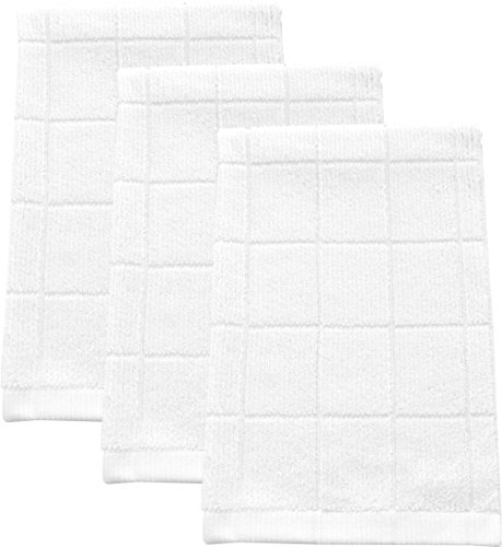 Product Cover Fabresh Kitchen Towels - Ultra Absorbent, Quick-Drying Bamboo and Microfiber Blend Hand Towels with Reinforced Edging - 26in x 16in, White, (Set of 3)