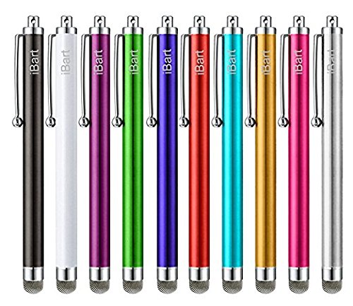 Product Cover Stylus Pen, iBart Mesh Fiber Tip Series Precision Stylus Pens for Touch Screens Devices for iPhone, iPad, Samsung, Kindle, Surface, Android Phone and Tablet, All Capacitive Devices, 10 Colors