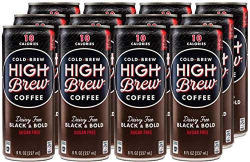 Product Cover High Brew Cold Brew Coffee, Black & Bold, Dairy Free, 8 Ounce Can (12 Count)