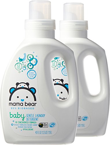 Product Cover Amazon Brand - Mama Bear Gentle Baby Laundry Detergent, 95% Biobased, Bearly Blossom Scent, 40 Ounce (Pack of 2, 53 Loads Each)