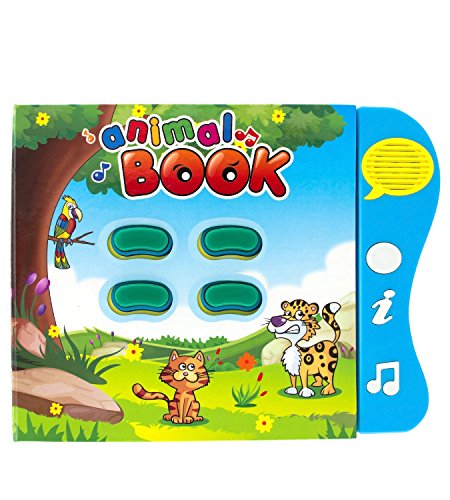 Product Cover Animal Learning Sound Book Toy for toddlers 6 months to 3 years old. Baby Children Book with Interactive Learning Games and Animal Sounds. Preschool Educational Musical Book and Motor Skills Toy.