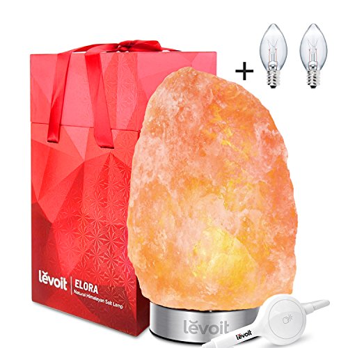 Product Cover Levoit Elora Salt Lamp, Natural Himalayan Pink Salt Rock Lamps, Night Light, Stainless Steel Base, Dimmable Touch Switch, Holiday Gift(ETL Certified, 2 Extra Original Bulbs)