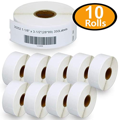 Product Cover 10 Rolls DYMO 30252 Compatible 1-1/8