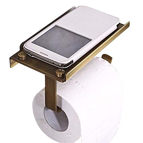 Product Cover Leyden TM Creative Multifunction Antique Brass Toilet Paper Holder with Phone Self Cover Wall Mounted