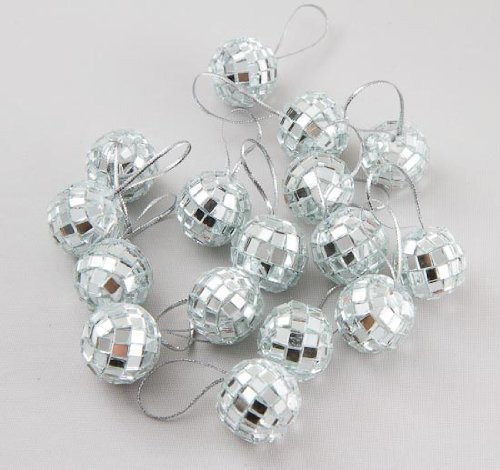 Product Cover Klicnow 24 pcs 1.8 Inch Disco Ball Mirror Party Christmas Xmas Tree Ornament Decoration with Ellami Fastening Strap