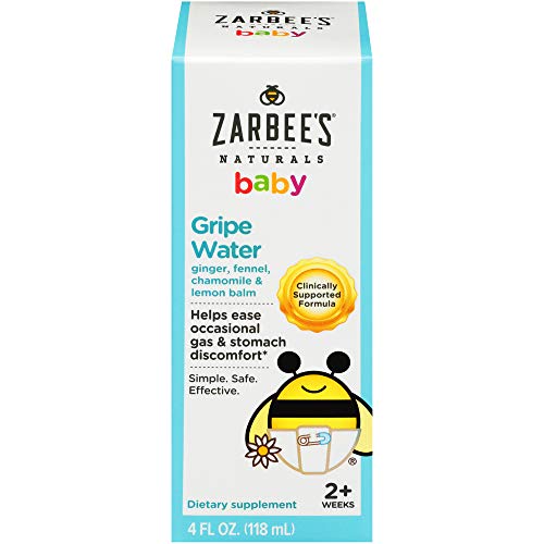 Product Cover Zarbee's Naturals Baby Gripe Water, Clinically Supported Formula with Ginger, Fennel, Chamomile, Lemon Balm, 4 Ounce Bottle