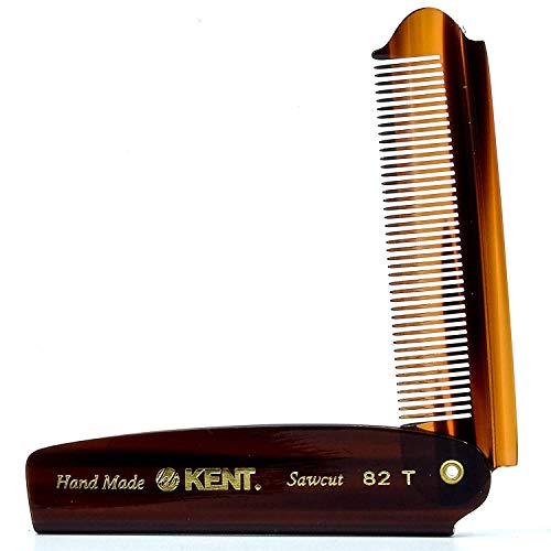 Product Cover Kent 82T Hair Comb and Wide Tooth Beard Straightener for Hair Care - Folding Saw Cut Wide Tooth Comb Hair Straightener/Switchblade Comb Detangling Comb Hair Straightener Comb for Hair Oil/Beard Growth