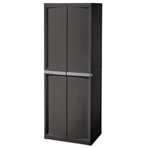 Product Cover Sterilite 01423V01 4 Shelf Cabinet, Flat Gray, 1-Pack
