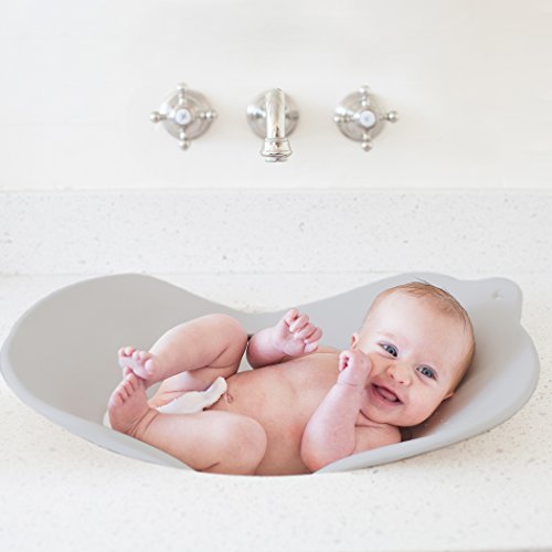 Product Cover Puj Flyte - Compact Baby Bathtub - Infant, Newborn, 0-6 Months, in-Sink Baby Travel Bathtub, BPA Free, PVC Free (Grey)