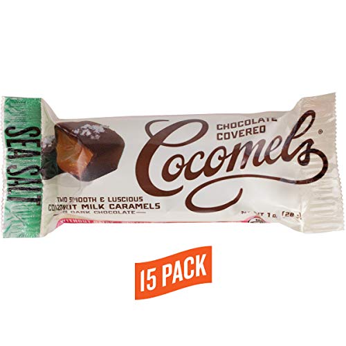 Product Cover Chocolate-covered Cocomels - Coconut Milk Caramels - Organic - Made Without Dairy (Sea Salt, 15 pack), 1 Oz each
