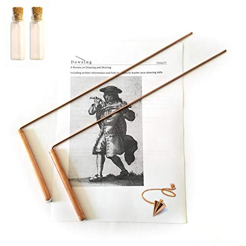 Product Cover Dowsing Rod Copper -Solid Material 99% - Ghost Hunting, Divining Water, Gold, Buried Items, etc. Instructions and Video Sources Included - 5x13 Inch - Non-toxic