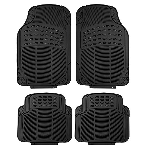 Product Cover FH Group F11305BLACK Black All Weather Floor Mat, 4 Piece (Full Set Trimmable Heavy Duty)
