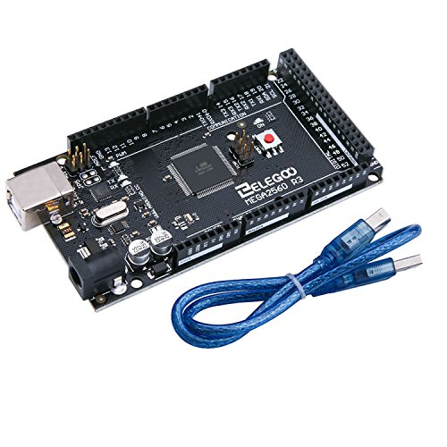 Product Cover ELEGOO MEGA 2560 R3 Board ATmega2560 ATMEGA16U2 + USB Cable Compatible with Arduino IDE, RoHS Compliant