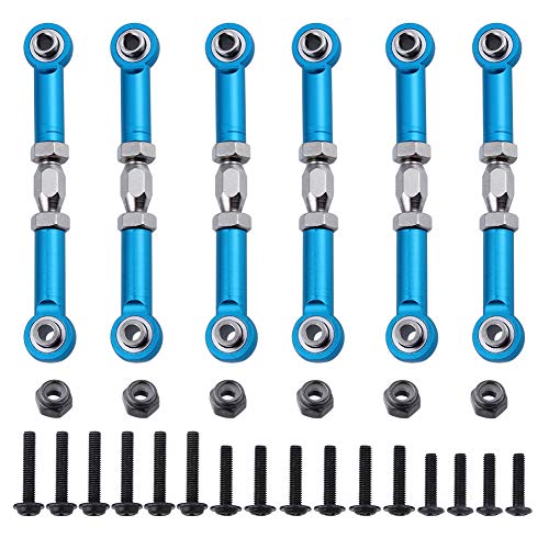 Product Cover Hobbypark 6pcs 166617 Aluminum Turnbuckle w/ machined Rod Ends Steering Linkage 166017 Blue for 1/10 Redcat Volcano EPX / Pro Upgrade Parts Monster Truck HSP Brontosaurus 94111