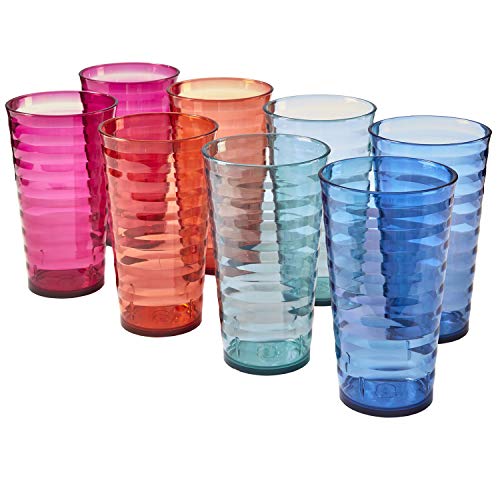 Product Cover US Acrylic Splash 18-Ounce Plastic Tumblers | Set of 8 in 4 Assorted Colors