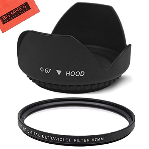 Product Cover 67mm Digital Tulip Flower Lens Hood and 67mm UV Filter for Nikon CoolPix P900 Digital Camera