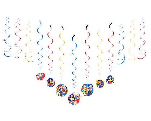 Product Cover DC Super Hero Girls Swirl Decorations, 12 Pieces