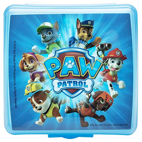 Product Cover Zak Designs Paw Patrol Reusable Sandwich Container, Chase, Rubble, Rocky, Marshall, Zuma & Skye