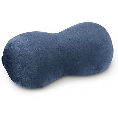 Product Cover LANGRIA Infinity-Shape Car Neck Pillow Memory Foam Headrest Lumbar Support Cushion for Travel Work Commute with Removable Cover, CertiPUR-US Certified (Navy Blue)