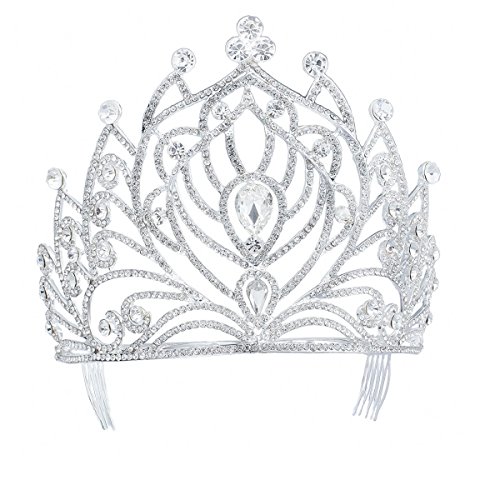 Product Cover Eseres Tall Pageant Tiaras with Combs for Women Crystal Wedding Crowns