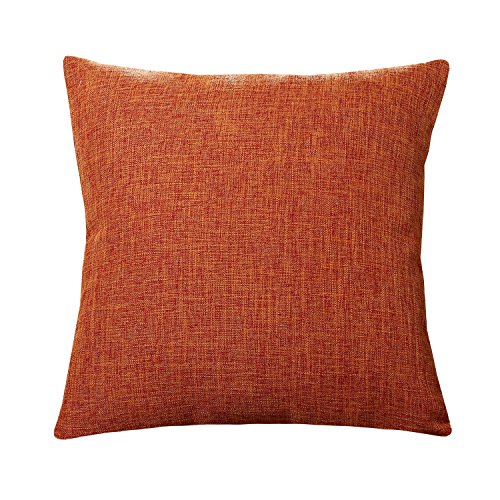 Product Cover U'Artlines Pillowcase Covers, Slubbed Linen Orange Pillow Case Decorative Cushion Cover Pillowcase for Sofa Pillow Cover