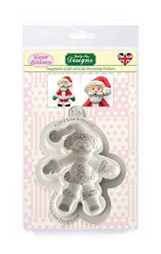 Product Cover Father Christmas Silicone Mold for Cake Decorating, Crafts, Cupcakes, Sugarcraft, Candies, Card Making and Clay, Food Safe Approved, Made in The UK, Sugar Buttons by Kathryn Sturrock