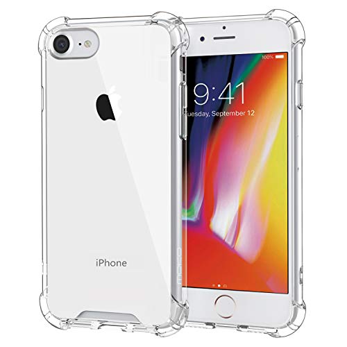 Product Cover MoKo Cover Compatible for iPhone 8 Case / iPhone 7 Case, Flexible TPU Bumper Gel Case Crystal Clear Ultra Slim Shell Protective Anti-Scratch Rigid Back Cover for Apple iPhone 8 / 7, Crystal Clear